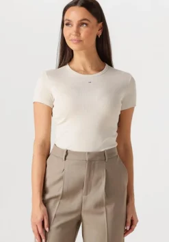 ecru tommy jeans t-shirt tjw slim essential rib ss ext