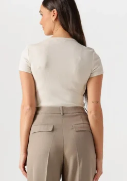 ecru tommy jeans t-shirt tjw slim essential rib ss ext