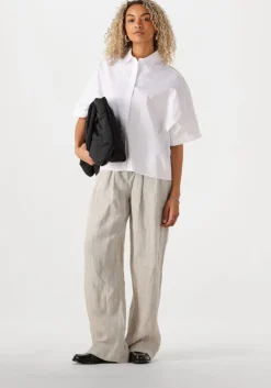 ecru withblack wijde broek wblwillow wide pants