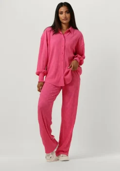 fuchsia alix the label wijde broek ladies woven wide leg plisse pants