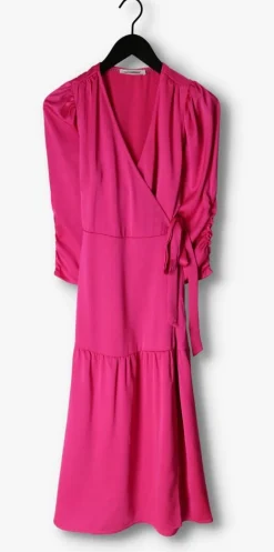 fuchsia co'couture midi jurk mira wrap dress