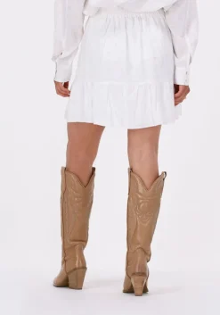 gebroken wit alix the label minirok woven bull linen lyocell skirt