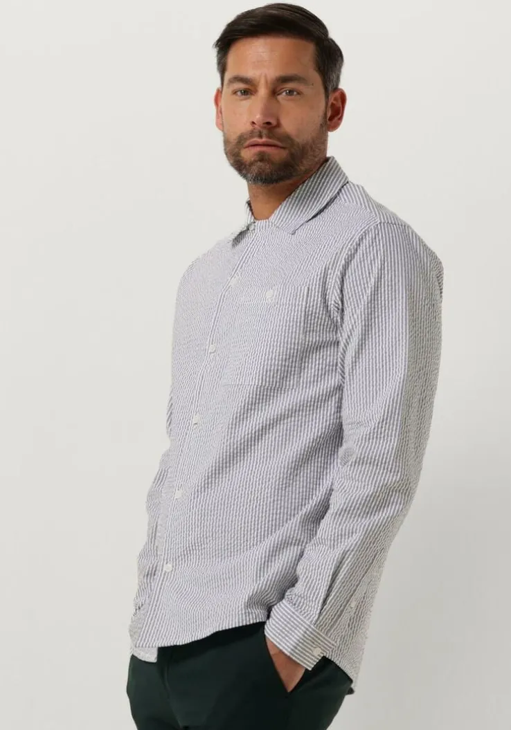 gebroken wit anerkjendt casual overhemd akkurt l/s stripe shirt