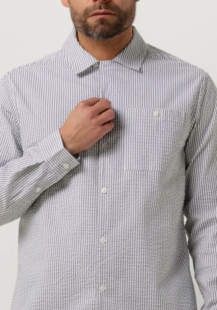 gebroken wit anerkjendt casual overhemd akkurt l/s stripe shirt