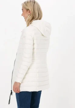 gebroken wit beaumont gewatteerde jas long hooded jacket