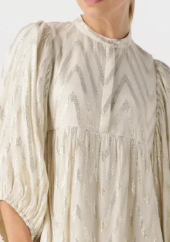 gebroken wit bruuns bazaar midi jurk sarina dress