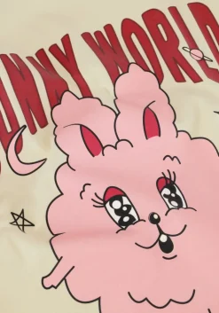 gebroken wit call me frankie t-shirt bunny world t-shirt