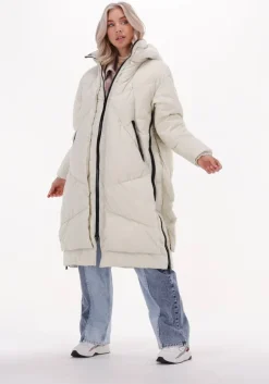 gebroken wit canadian gewatteerde jas eugenie lg satin