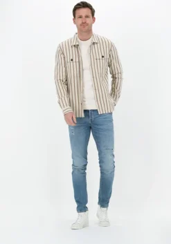 gebroken wit cast iron trui r-neck linen cotton slub blend