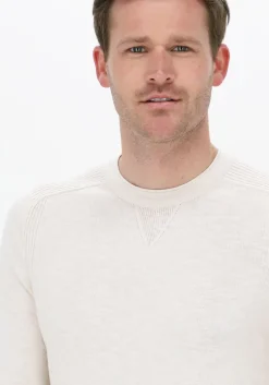 gebroken wit cast iron trui r-neck linen cotton slub blend