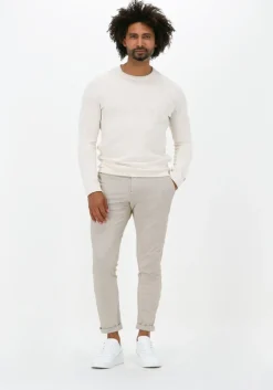 gebroken wit cast iron trui r-neck linen cotton slub blend