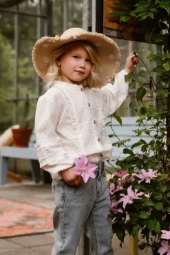 gebroken wit daily7 blouses shirt longsleeve ruffle