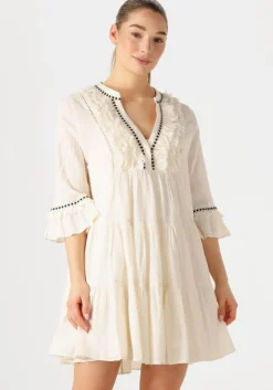 gebroken wit devotion mini jurk efisto