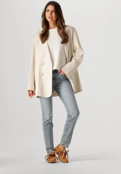 gebroken wit gestuz blazer elarahgz linen blazer