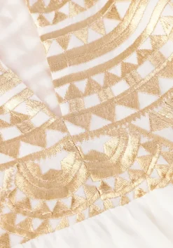 gebroken wit greek archaic kori mini jurk 330432