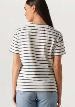 gebroken wit mos mosh t-shirt mmnani v-ss stripe tee