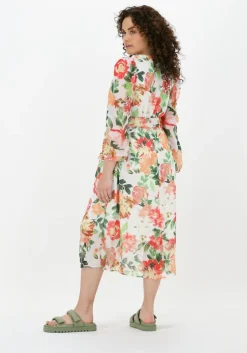 gebroken wit na-kd midi jurk button front slit dress