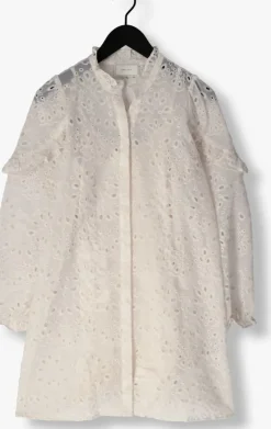 gebroken wit neo noir mini jurk abby embroidery dress