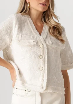 gebroken wit nukus top sara blazer paillet