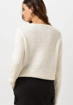 gebroken wit nukus vest marlin cardigan boucle