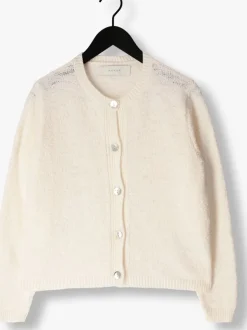 gebroken wit nukus vest marlin cardigan boucle