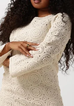 gebroken wit object mini jurk objray l/s knit dress