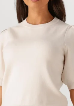 gebroken wit object trui objyuki s/s re knit pullover 140