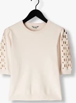 gebroken wit object trui objyuki s/s re knit pullover 140