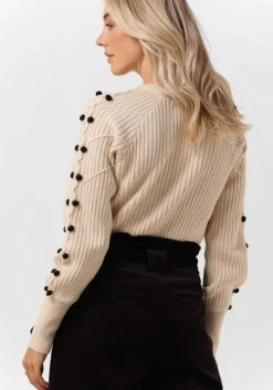 gebroken wit scotch & soda trui stitch and bobble placement wool blend pullover