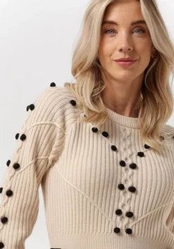 gebroken wit scotch & soda trui stitch and bobble placement wool blend pullover