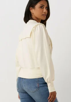 gebroken wit scotch & soda sweater fringe tape oversized raglan sleeved sweater