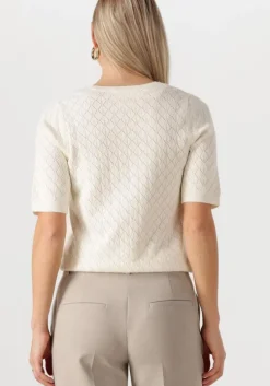 gebroken wit selected femme top slfhelen 2/4 knit boat neck
