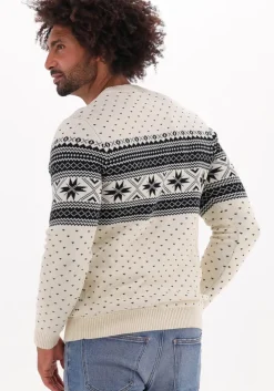 gebroken wit selected homme trui claus ls knit crew neck
