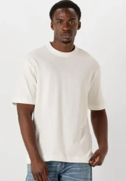 gebroken wit selected homme t-shirt slhrelaxcaleb ss o-neck tee