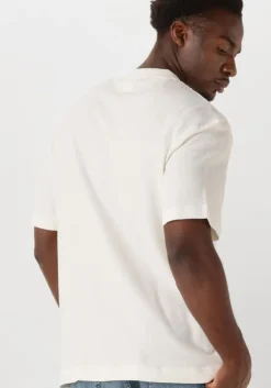 gebroken wit selected homme t-shirt slhrelaxcaleb ss o-neck tee