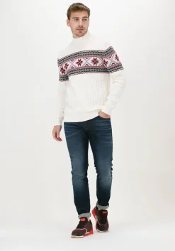 gebroken wit selected homme coltrui slhflake ls knit cable high ne