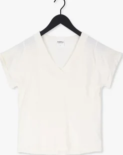 gebroken wit simple t-shirt jersey top