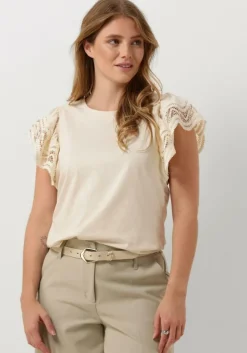 gebroken wit summum t-shirt jersey top tee with lace
