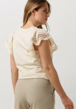 gebroken wit summum t-shirt jersey top tee with lace