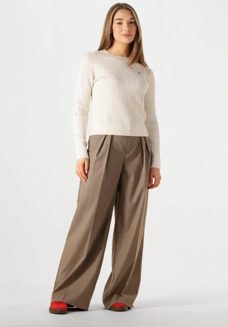 gebroken wit tommy hilfiger trui co cable fine cg