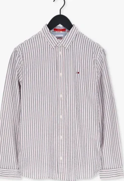gebroken wit tommy jeans casual overhemd tjm casual stripe shirt