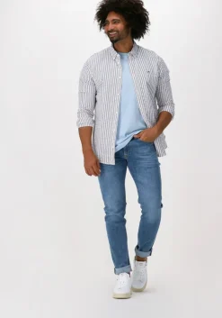 gebroken wit tommy jeans casual overhemd tjm casual stripe shirt
