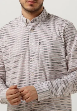 gebroken wit vanguard klassiek overhemd long sleeve shirt print on poplin stretch