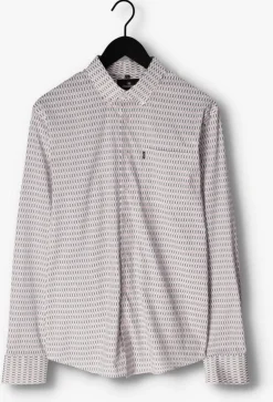 gebroken wit vanguard klassiek overhemd long sleeve shirt print on poplin stretch