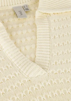 gebroken wit y.a.s. midi jurk yascibyl 2/4 long knit dress