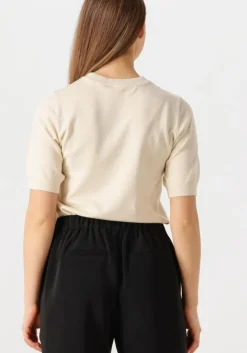 gebroken wit y.a.s. top yaslena ss knit pullover s. noos