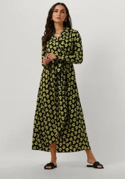 gele colourful rebel maxi jurk vivian big flower maxi dress