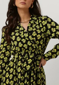 gele colourful rebel maxi jurk vivian big flower maxi dress