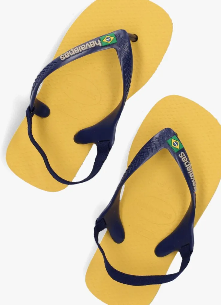 gele havaianas teenslippers baby brasil logo ii