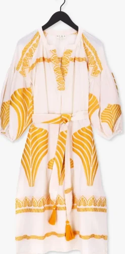 gele nema midi jurk marlene